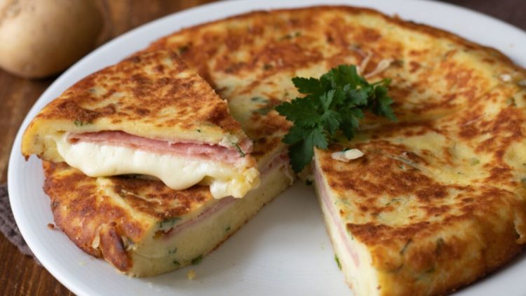 focaccia de pommes de terre jambon et mozzarella