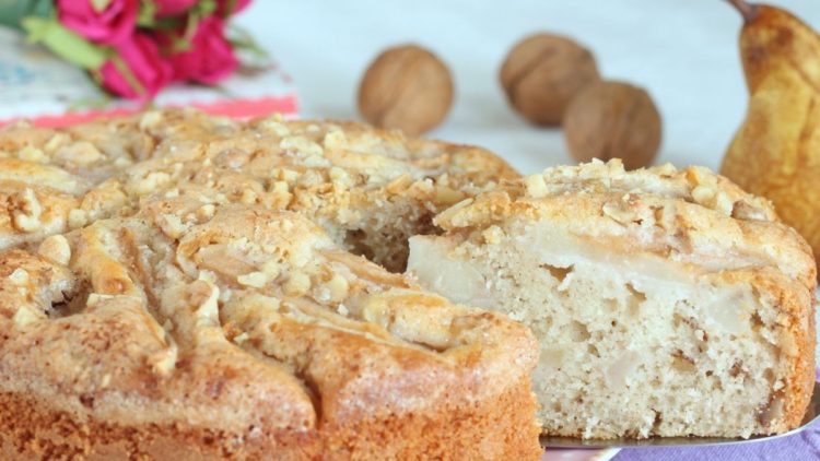gâteau aux poire et noix