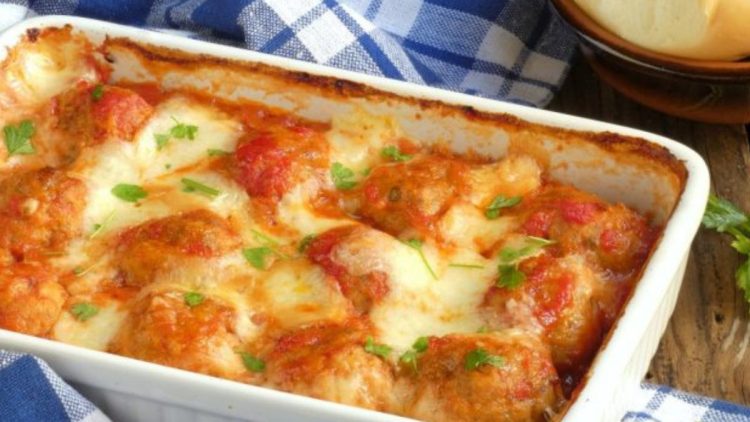 gratin de boulettes de viande au fromage