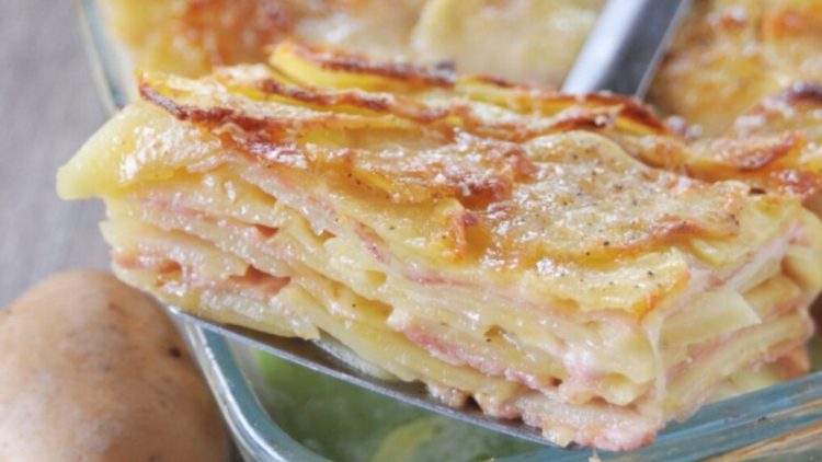 Gratin de pommes de terre au jambon