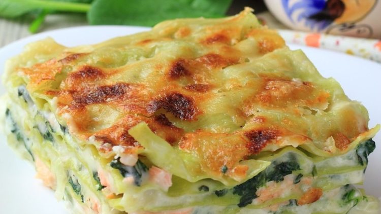 lasagnes aux épinards et au saumon  