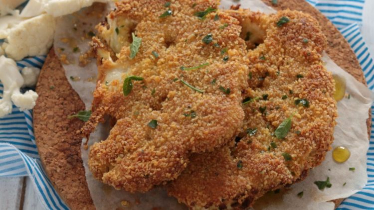 tranches de chou-fleur panés
