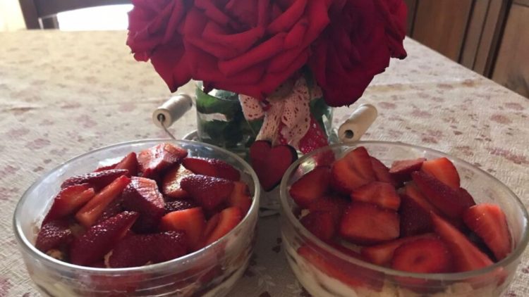 coupes de fraises à la ricotta