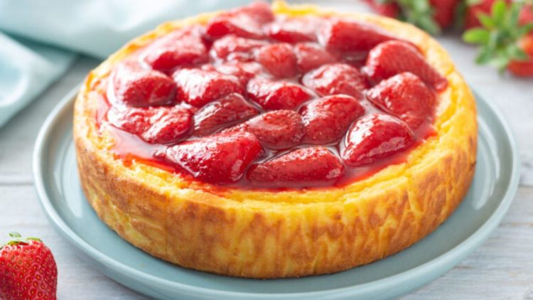gâteau crémeux aux fraises