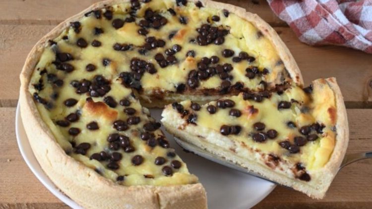Tarte à la crème d’orange et aux pépites de chocolat