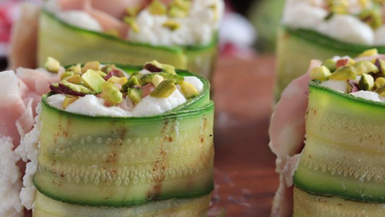 roulés de courgettes grillées