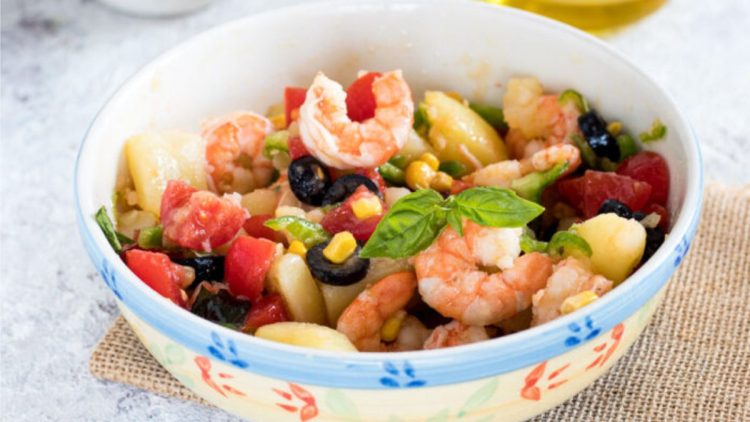 salade de pommes de terre aux crevettes
