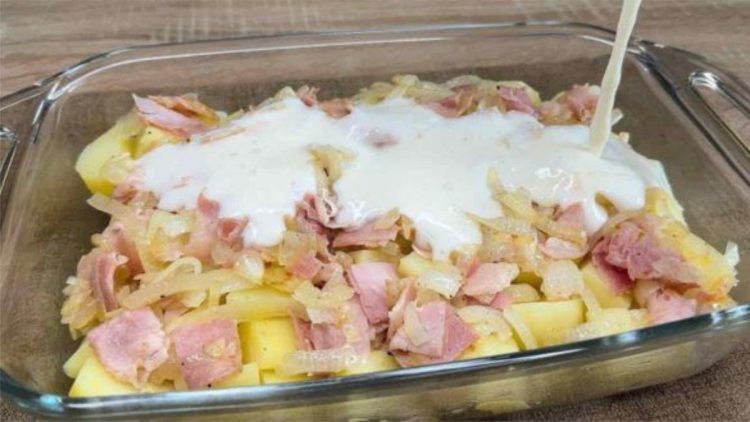 flan de légumes au jambon, oignons et fromage