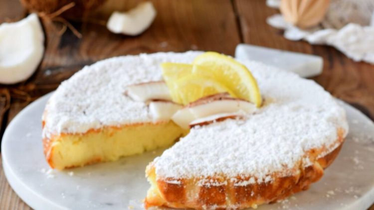 tarte impossible au citron et à la noix de coco