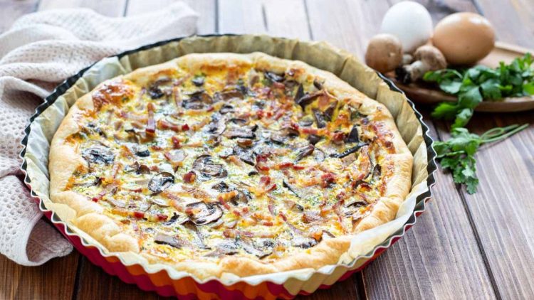 quiche aux champignons et lardons