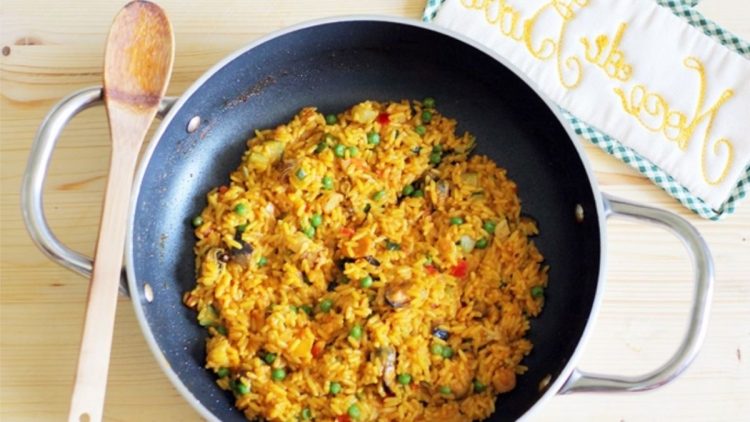 paella au poisson et légumes