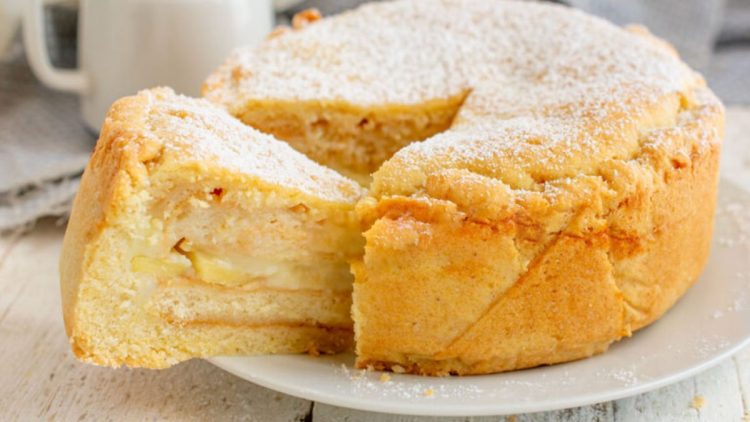 tarte aux pommes, crème pâtissière et boudoirs