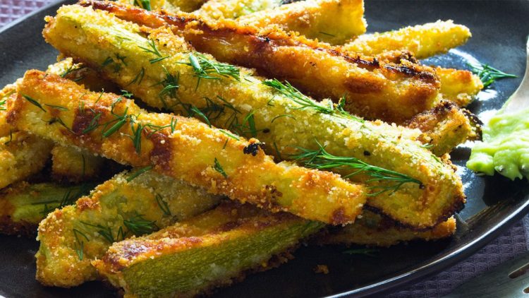 bâtonnets croustillants de courgettes au four