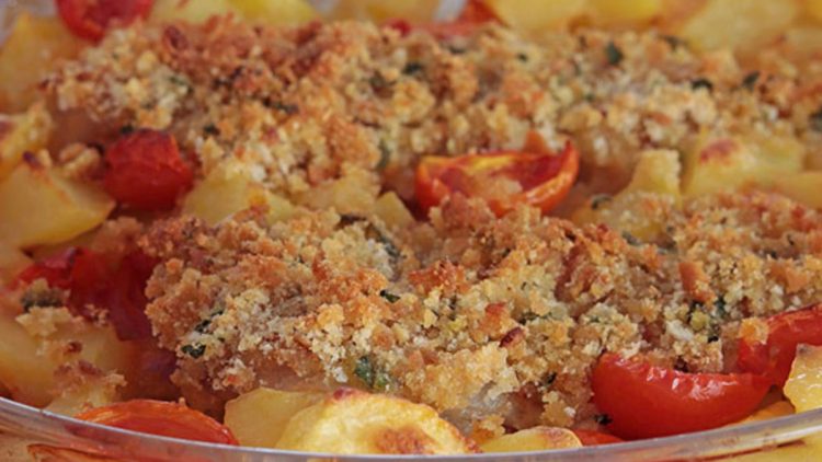 cabillaud et pommes de terre gratinés au four