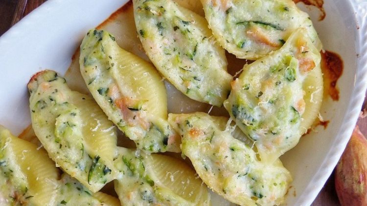 conchiglionis courgettes et saumon