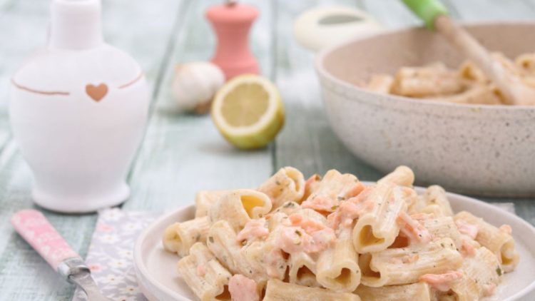 pâtes au saumon et citron