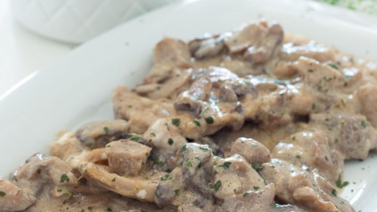 escalopes de porc crémeuses aux champignons