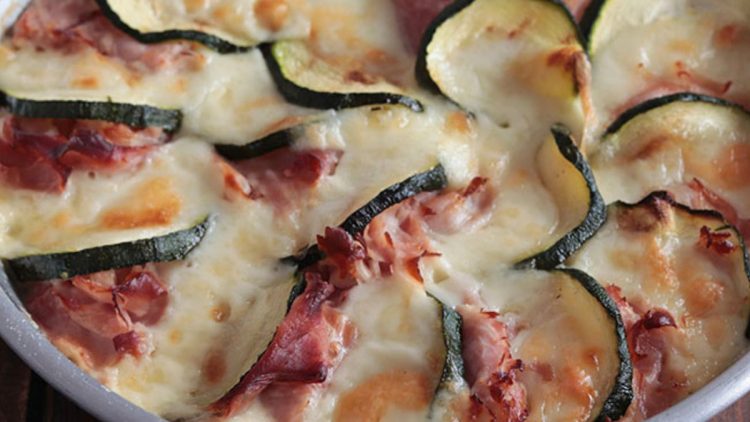 gratin de courgettes jambon et fromage