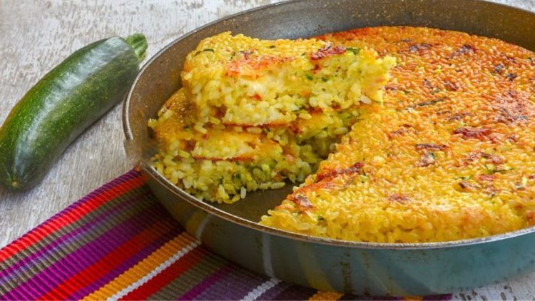 gâteau de riz et courgettes à la poêle  
