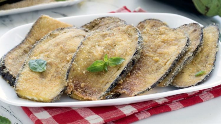 tranches d’aubergines panées