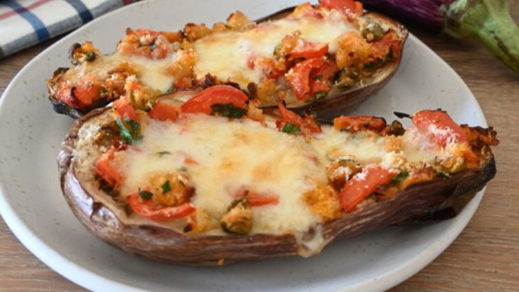 aubergines farcies tomates basilic