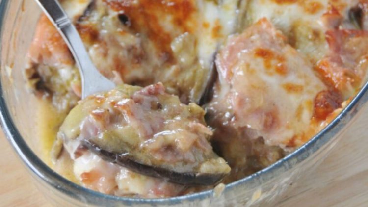 gratin d'aubergines au jambon