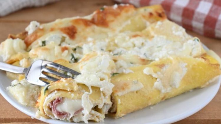 Cannellonis de crêpes au jambon