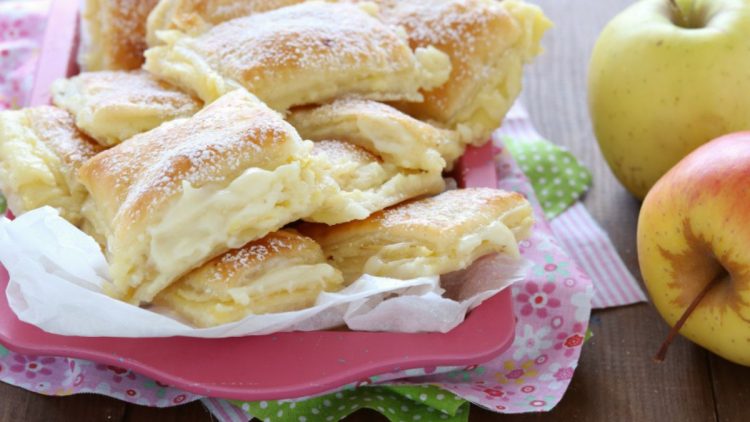 feuilletés à la crémé pâtissière et aux pommes