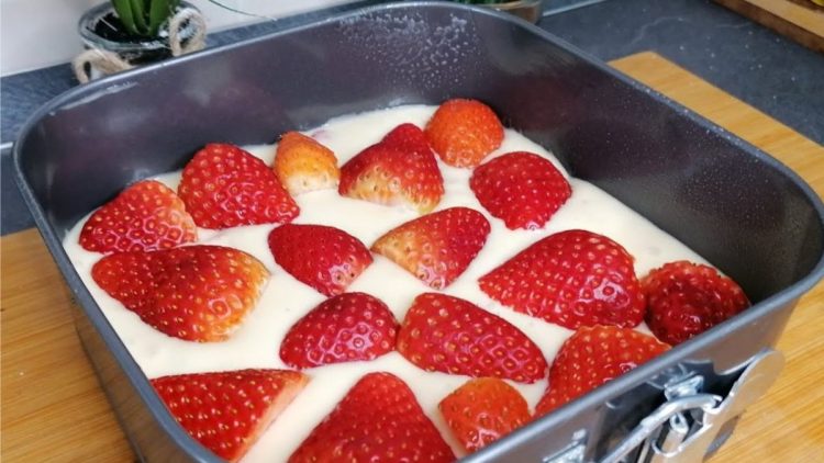 gâteau moelleux aux fraises    