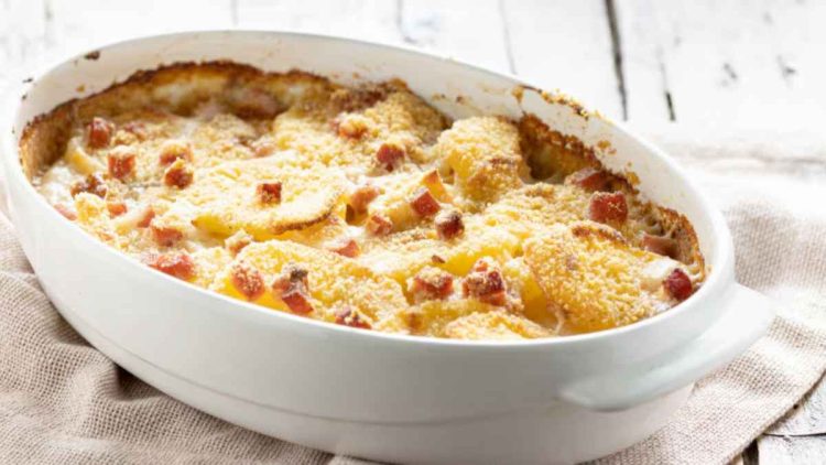Gratin de pommes de terre crémeux au jambon