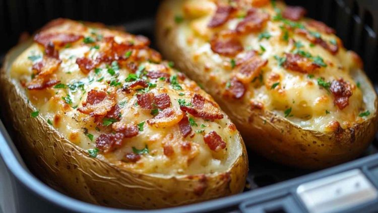 Pommes de terre au four avec du bacon et du fromage au Airfryer