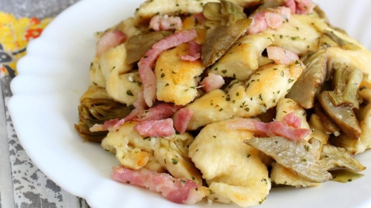 poulet aux artichauts et pancetta