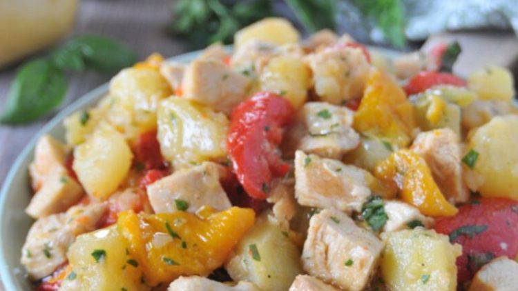 salade de poulet poivrons et pommes de terre  