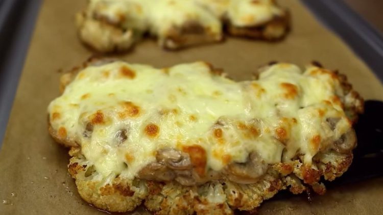 tartines de chou-fleur aux champignons