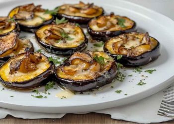 Aubergines farcies aux champignons