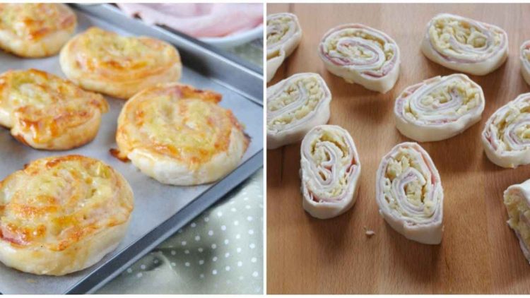 Roulés de pâte feuilletée aux pommes de terre et jambon fondant