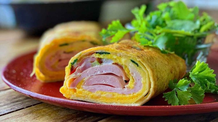 Roulé d'omelette au four