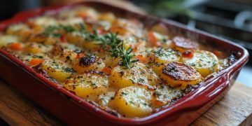 gratin de pommes de terre aux légumes
