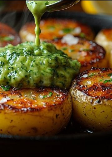 pommes de terre au four avec sauce à l'avocat