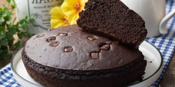 gâteau au chocolat sans œufs, sans beurre et sans huile