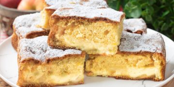 gâteau aux pommes et à la crème pâtissière