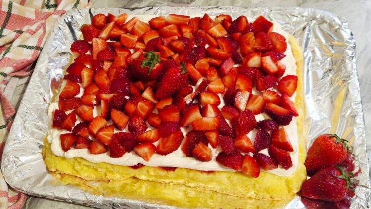 génoise au mascarpone et à la fraise 