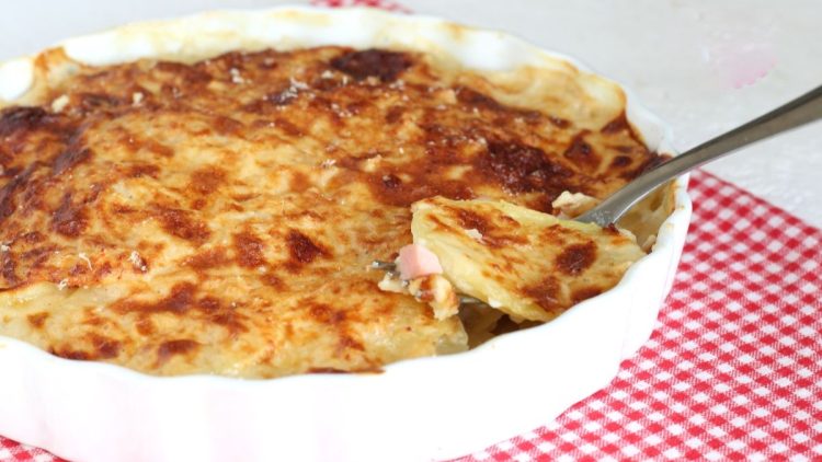 gratin de pommes de terre au jambon