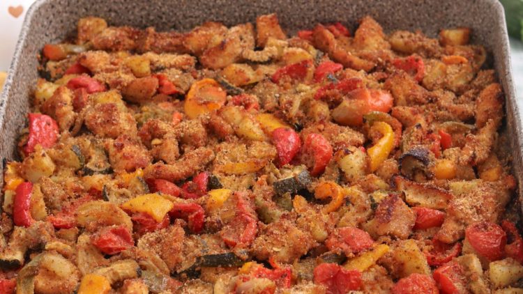 poulet et légumes au four