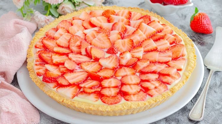 tarte aux fraises avec crème pâtissière