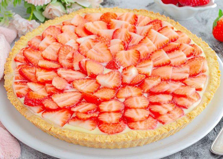 tarte aux fraises avec crème pâtissière