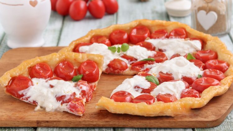 tarte aux tomates cerises et burrata