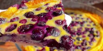gâteau léger au fromage frais et myrtilles