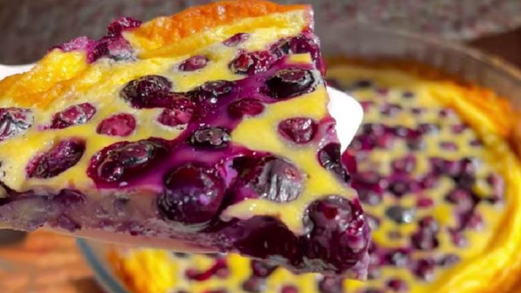 gâteau léger au fromage frais et myrtilles