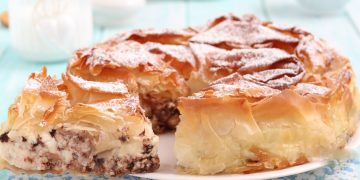 tarte de pate filo à la ricotta et aux pépites de chocolat